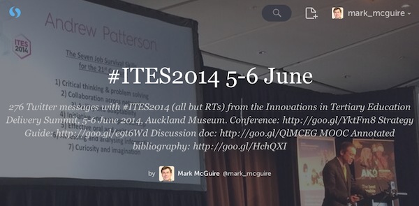 Click on this image to see the Storify archive of the #ITES2014 Twitter messages